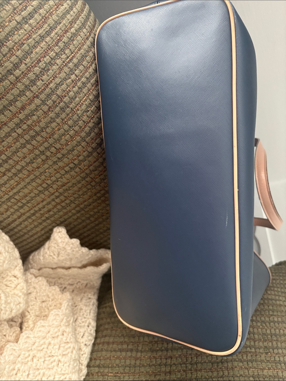 Coach Navy and Tan Logo Tote - Picture 3 of 4